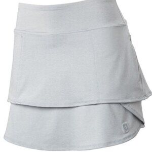 Performance Layered Skort Women Large Grey Golf Skirt Built in Shorts